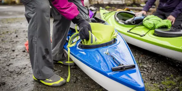 A place to store clothes in the kayak