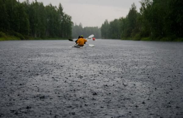kayaking rain